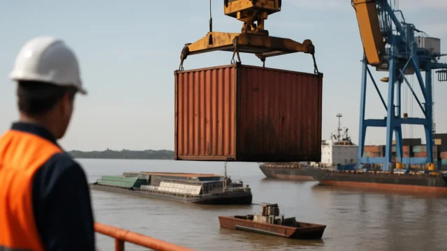 Hallan el origen del contenedor que apareció flotando frente a Puerto Madryn