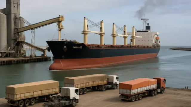 Un buque zarpa de Puerto Quequén con 68.000 toneladas de soja rumbo a China