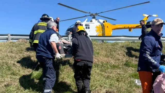 Choque en la autopista Rosario-Córdoba: evacuaron a una embarazada en helicóptero