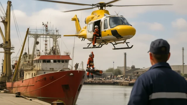 Prefectura aeroevacuó a un tripulante con ACV a 230 millas de Mar del Plata