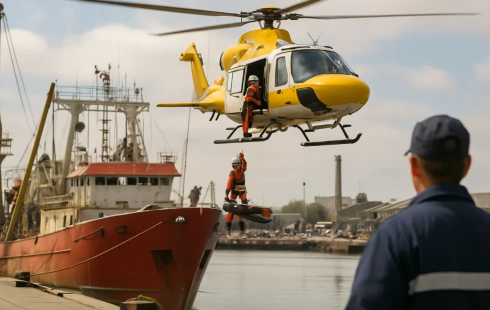 Prefectura aeroevacuó a un tripulante con ACV a 230 millas de Mar del Plata
